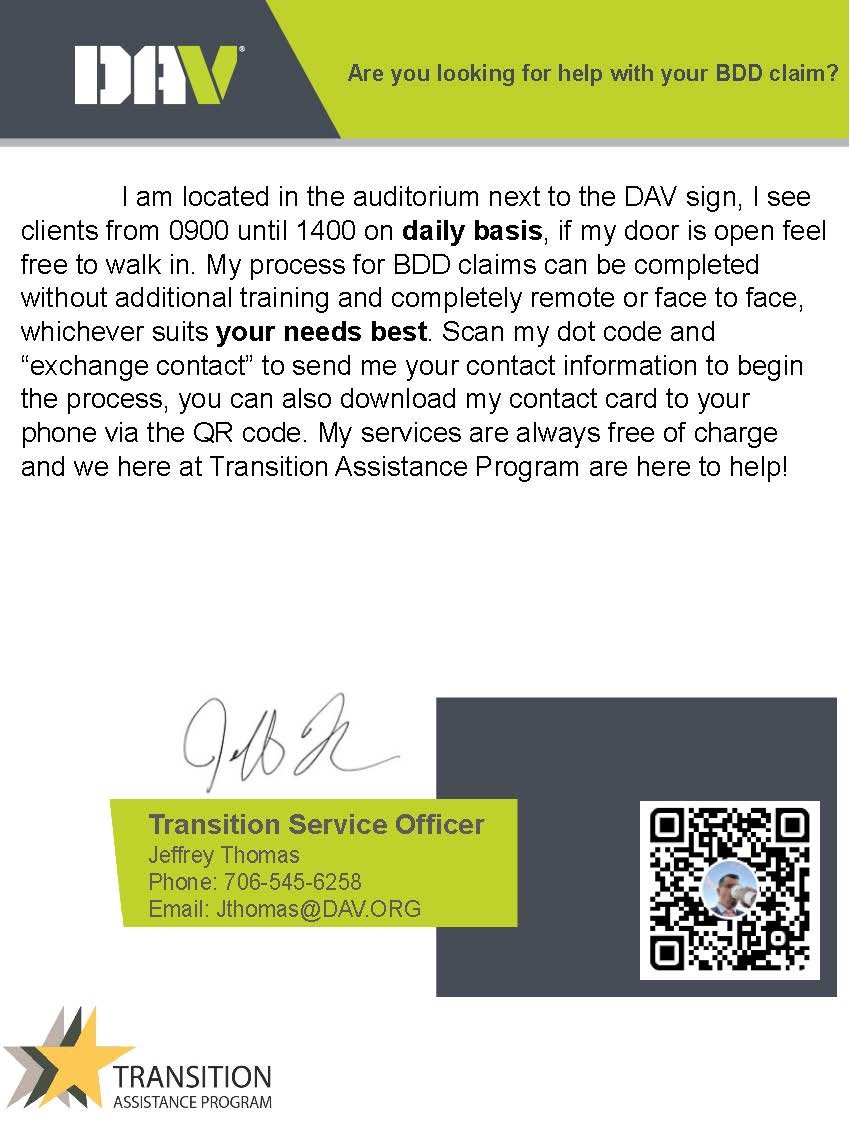 20241011 DAV Advertisement Fort Benning SFL-TAP